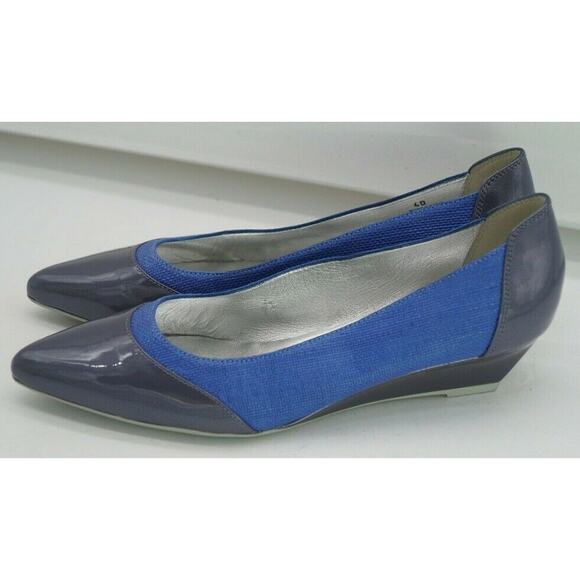 HOGAN Women's ballet flats size US 9 (EU 40) ballet flats Matte Blue shiny gray - Picture 4 of 10